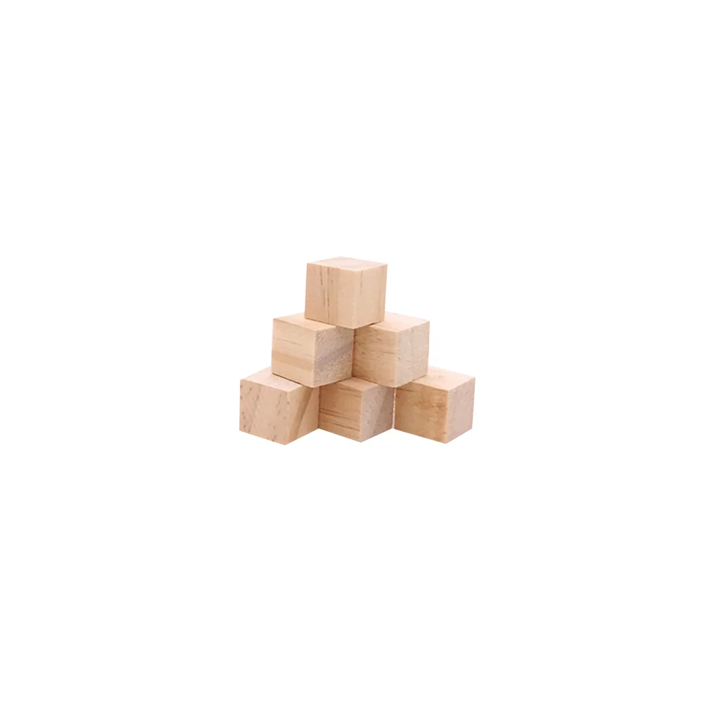 

50 Pcs Natural Color Small Wooden Craft Cubes Precise Cutting Wood Square Blocks for Crafts & DIY Projects (15mm Birch Block)