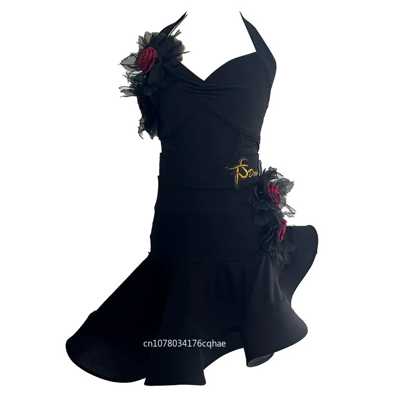 

Irregular style Latin dance skirt children's and adult dancing skirt Paso Doble and Rumba dance training suit Kids Latin Dance