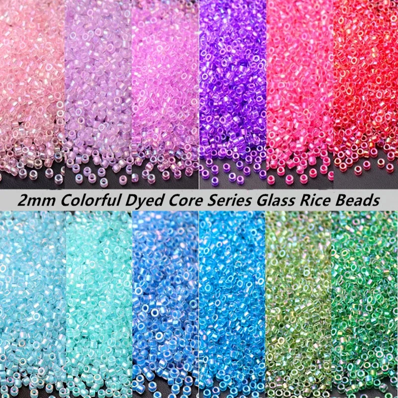 2mm Colorful Stained Glass Beads And Rice Beads Series Are Used To Make Jewelry Bracelets And Necklaces DIY Accessories