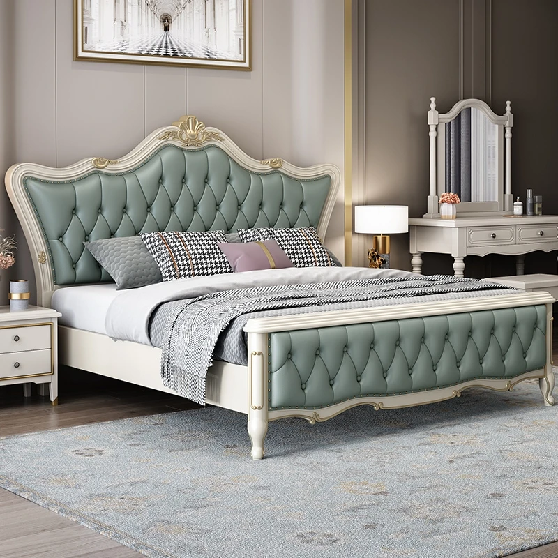 Luxury Bed Frame Single Family Bedframe Bedroom Furniture Upholstered Base Queen Size Frames Modern Beds Literas Double Home WW