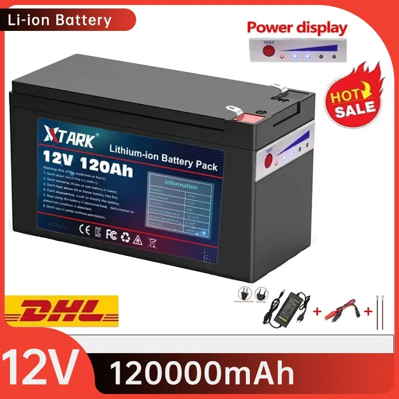 

New 3S6P 18650 12V 120Ah Lithium Battery Pack ,Built-in 30A BMS,For Solar Energy Electric Vehicle Li-ion Battery+12.6V Charger