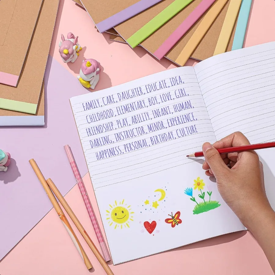 60 قطعة دفتر التكوين الأساسي 9 3 4x7 1 2 بوصة مجلة العودة إلى المدرسة يطير K2 دفتر الكتابة الابتدائية للطلاب Dra