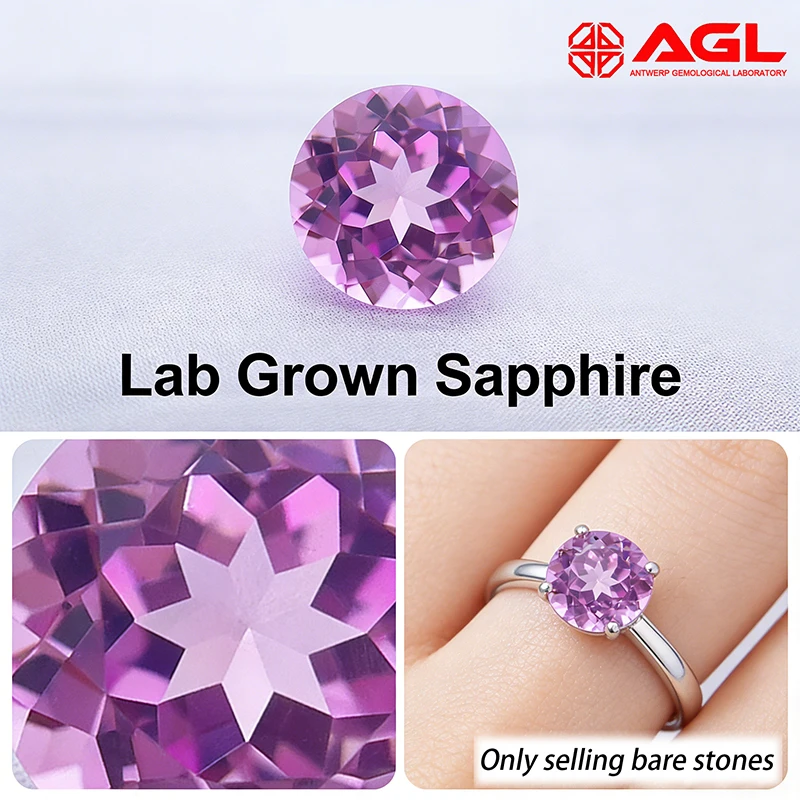 

Lab Grown Pink Sapphire Gemstone Round Cut for Jewelry Making Setting Crafting DIY Engagement Rings Wedding Bands Lab Created