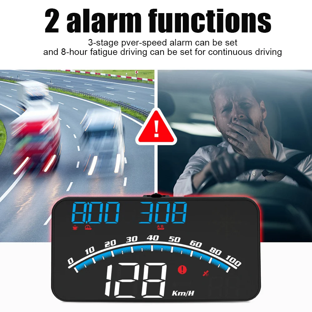 Head Up Display Speedometer G10 Universal HUD LED Display Windscreen Projector GPS Odometer With Overspeed Fatigue Driving Alarm