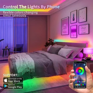 USB -LED -Streifenlichter mit Fernbedienung, flexibles Band, Schlafzimmer -Diodenlichter, Home Decoration, RGB, Anwendung, 24 Schlüssel, 1 m, 3 m, 5m, 10 m 10 Hauptverkäufe LED -Licht für Sofa - №6