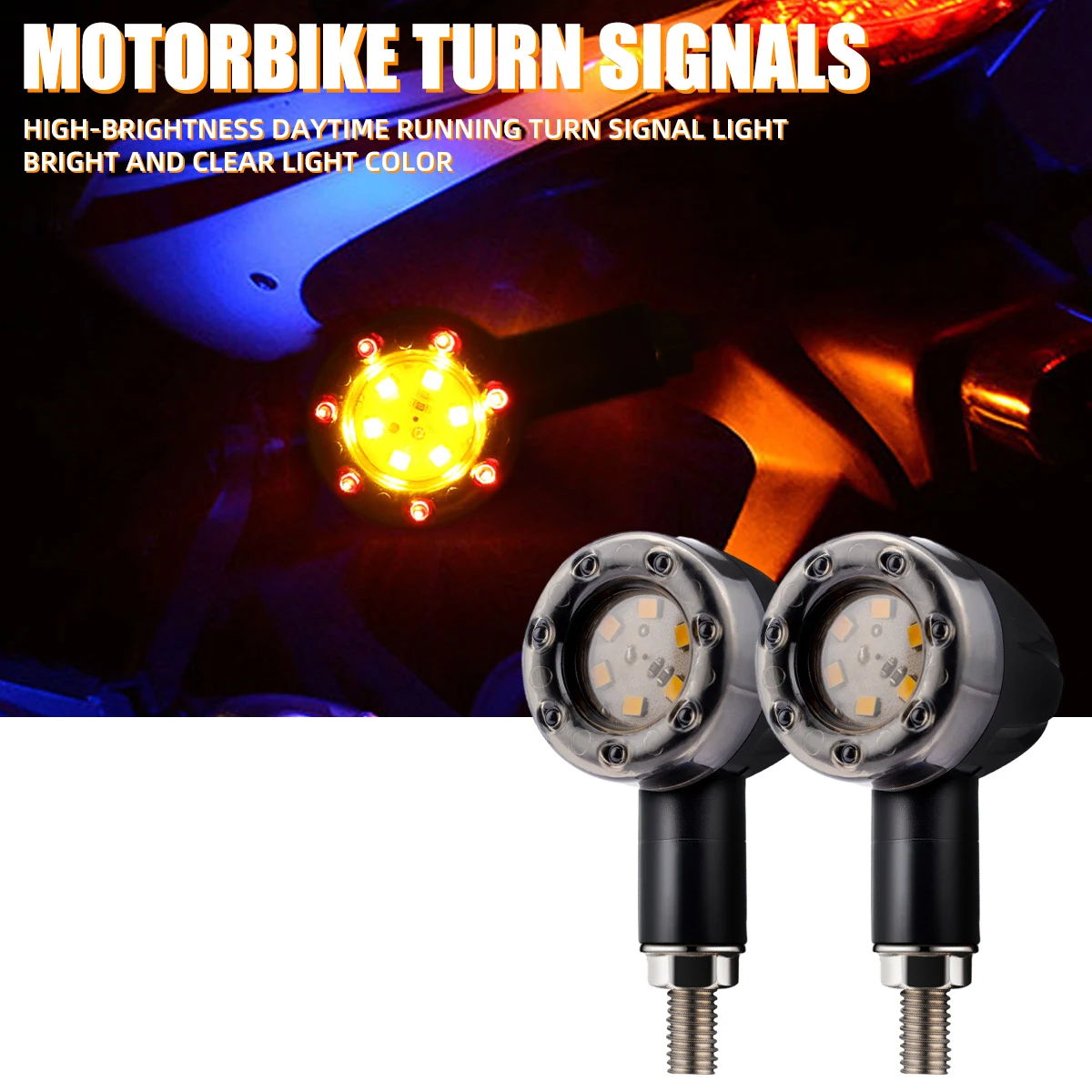 

2 шт., универсальные вспышки для мотоцикла, 12 В, красные, желтые для мотоциклов, указатели поворота, задние стоп-сигналы, индикаторы