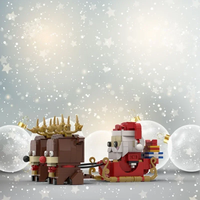 Bricklink Ideas natale slitta di babbo natale alce slitta cane Brickheadz imposta blocchi di costruzione giocattoli per bambini regalo di capodanno