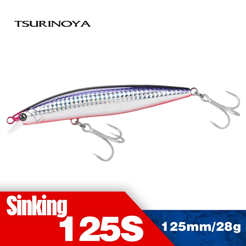 TSURINOYA 125S Ultra-lange Casting Angeln Köder Stinger 125mm 28g Hohe Festigkeit Sinking Minnow Salzwasser künstliche Harte Köder