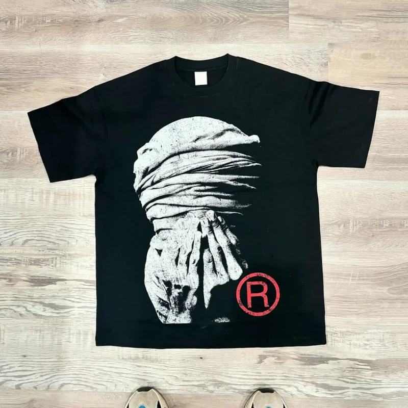 

Vintage Mummy Secure Graphic Print 100% Cotton T-Shirt Men Y2K Summer Short Sleeves Casual Oversize Tshirt Streetwear Women Tops