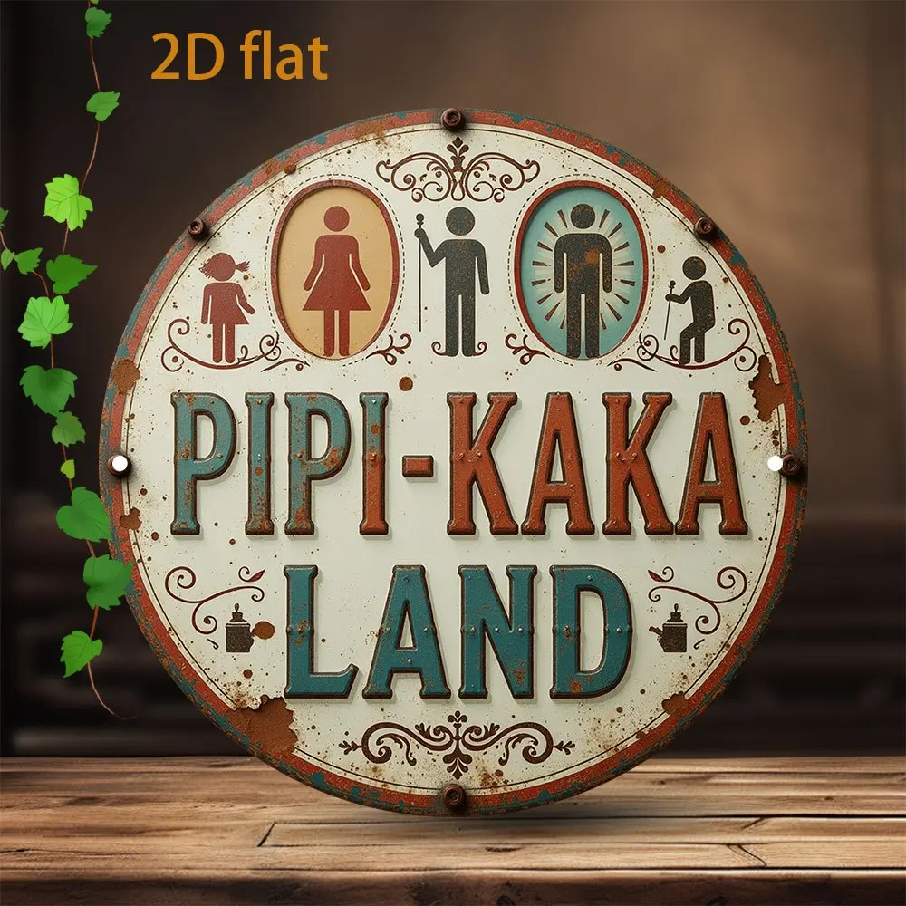 2D Flat, 1pc 2D Flat Print Metal Iron Sign [2D Flat] 1pc Vintage 