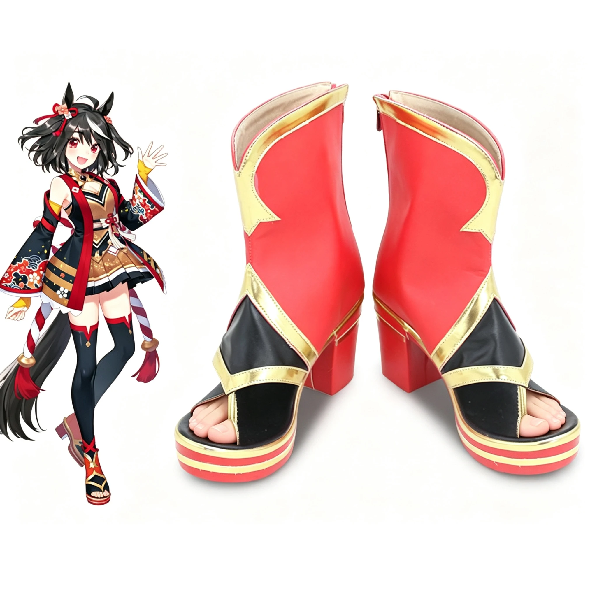 Game Pretty Derby Umamusume Kitasan Black Cosplay Shoes Boots Anime Halloween Carnival Party PU Leather Boots Custom Made
