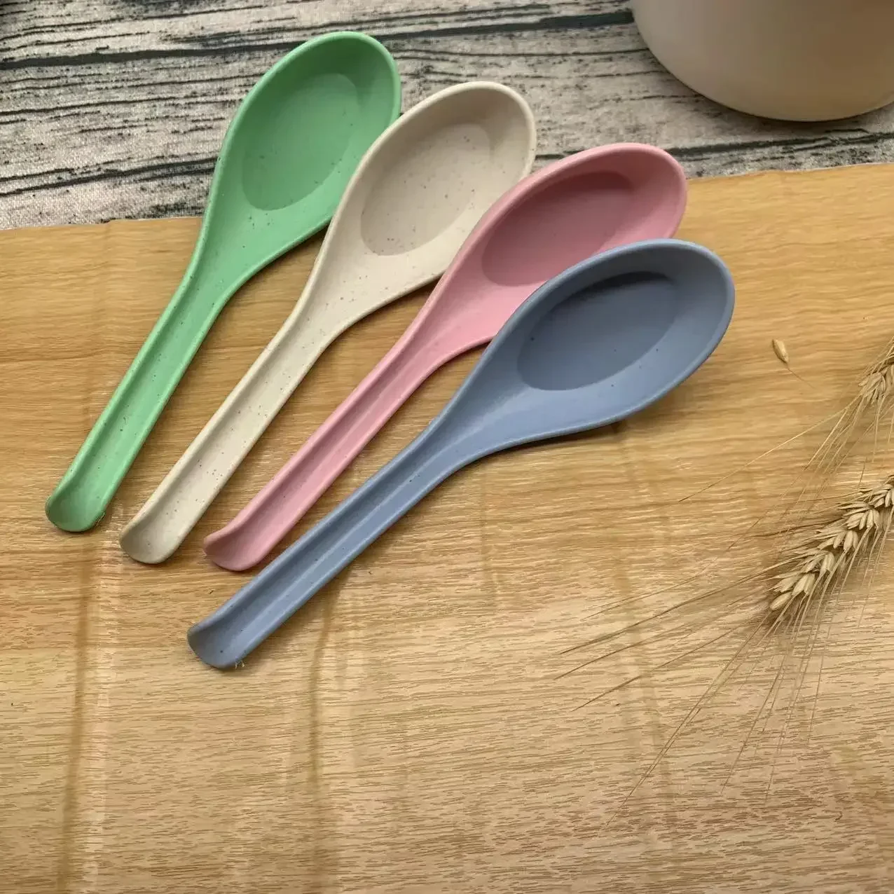 Wheat Straw Spoon Multi-colored Creative Cutlery Small Hotel and Restaurant Cutlery Louça Criativa Multicolorida Soup Spoon