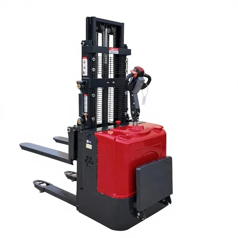 Customized Electric Stacker Truck 48V Lithium-Ion Battery 1-2 Ton Capacity 1600mm 4000mm Lift Height Double Mast For Indoor