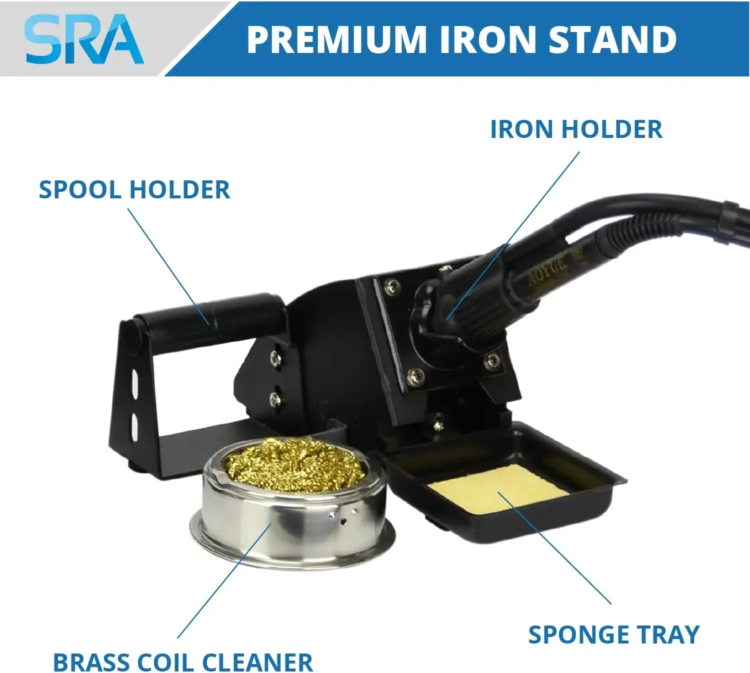 968A+ Professional SMD Digital Hot Air Rework Station with a Soldering Iron and Vacuum Pickup