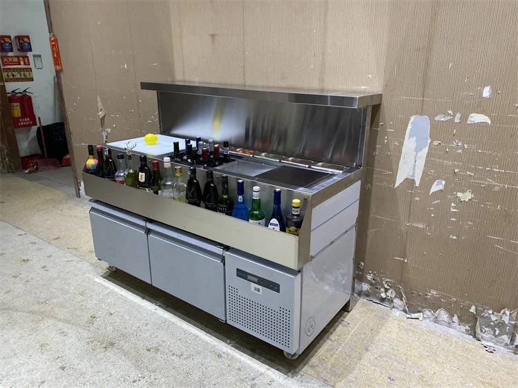 เคาน์เตอร์บาร์ดีไซน์ทันสมัยสไตล์ฮาวาย โต๊ะทำงานสำหรับผสมเครื่องดื่มสำหรับร้านอาหารและบาร์