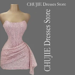 Sequins Cocktail Dresses Woman Elegant Wedding Prom Dress Gowns Mini Graduation Dress Vestido de graduación Vestido de fiesta