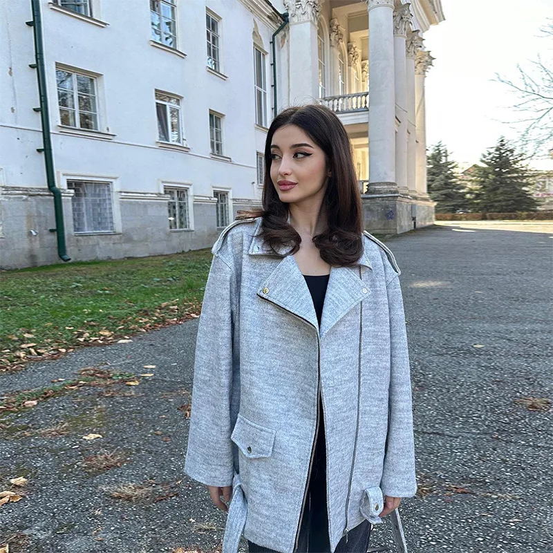 

Шерстяное пальто в стиле ретро для женщин, свободное холодное стильное темпераментное богиня, модное осеннее европейское и американское высококачественное пальто