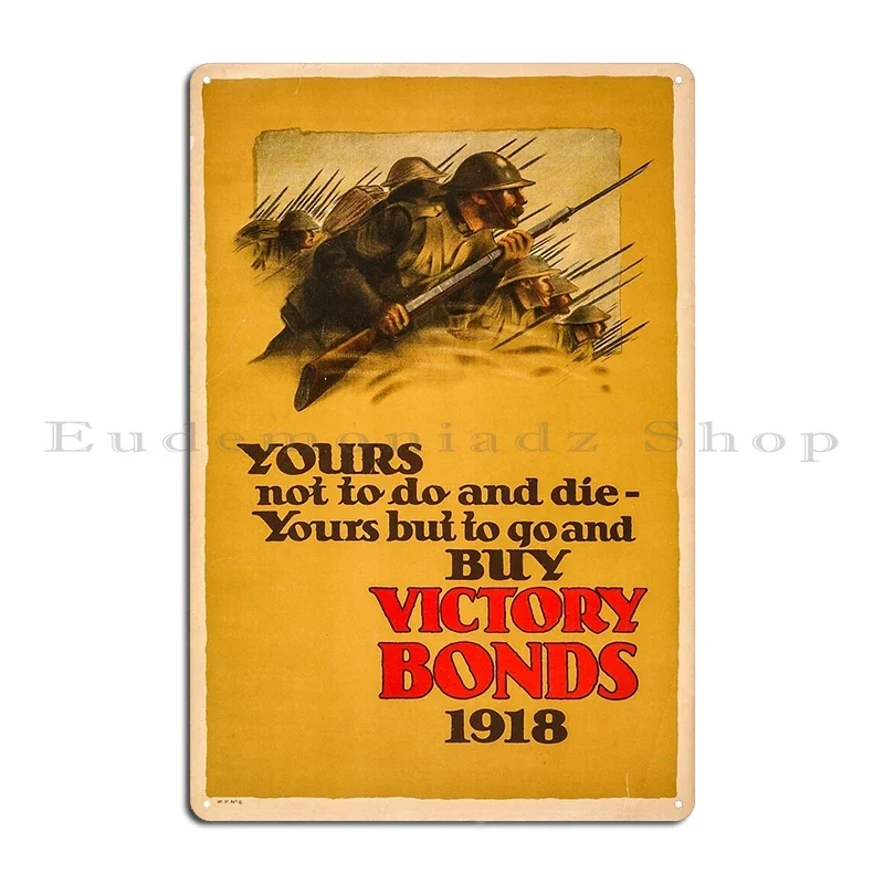 Books Wanted For Our Men In Camp  WW1 Book Drive For Soldiers Buy Victory Bonds 1918 Metal Cave Club Designer Tin Sign Poster