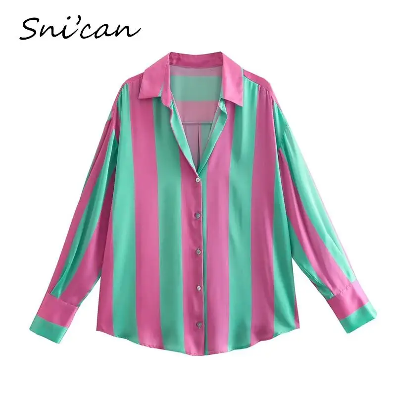 Women Striped Blouse Summer Fashion Loose Casual Office Ladies Chic Tops Outwear 2022 Vintage Female Shirts Blusas Mujer New