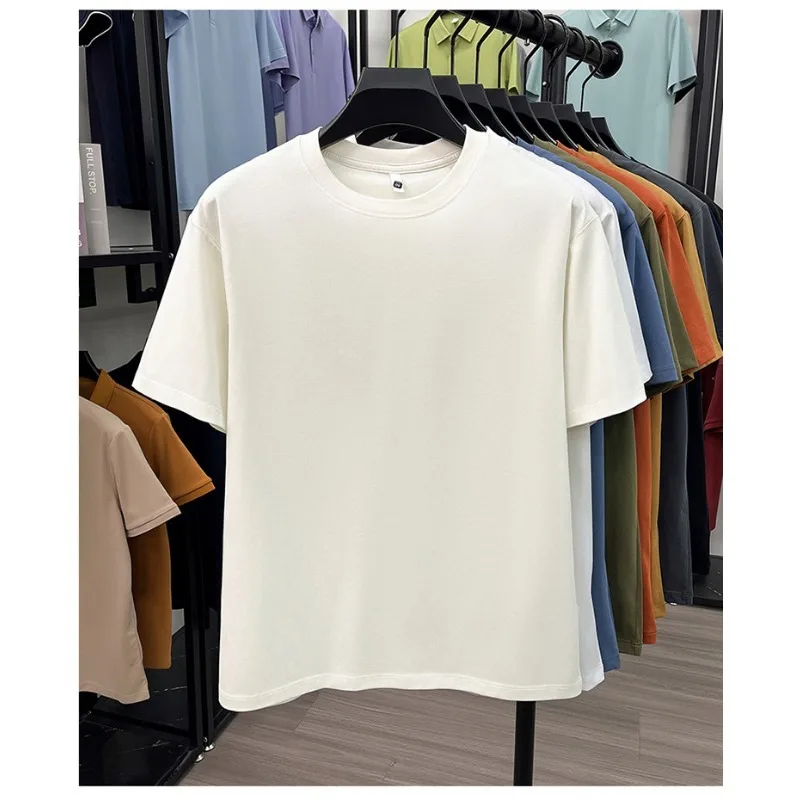 T Shirt For Man Cotton Blend Short Sleeve Tee Breathable Lightweight Daily Wear Mens Fashion Top