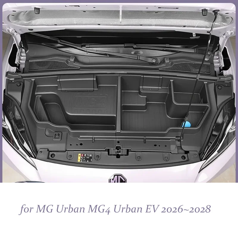 Car Frunk Storage Box for MG Urban MG4 Urban EV 2026~2028 2027 Front Cabin Interior Organizer Tray Panel Baffle Box Accessories