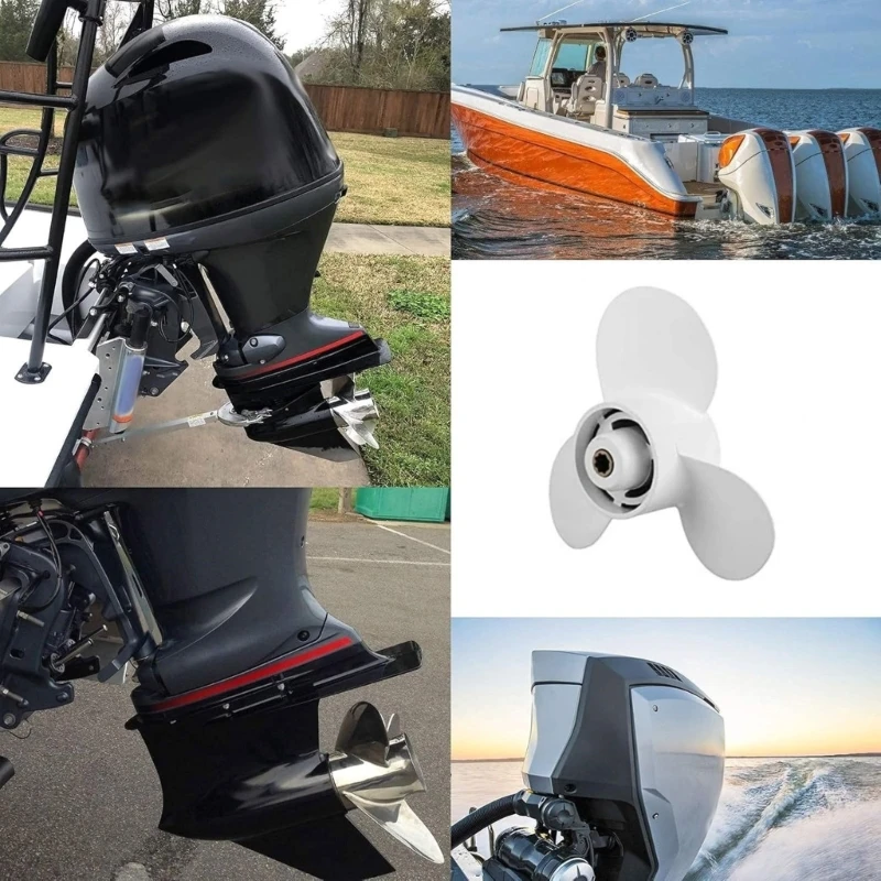 High Performances 9 3/4inx6in Propeller for 9.9HP 15HP 20HP Engines, 3Blades, 8 Splines Tooth 683-W4592-02-EL