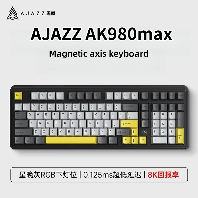 

AJAZZ AK980max RGB Mechanical Gaming Keyboard Wired Connection Esports Custom Hot Plug Magnetic Axis with Custom Keycaps