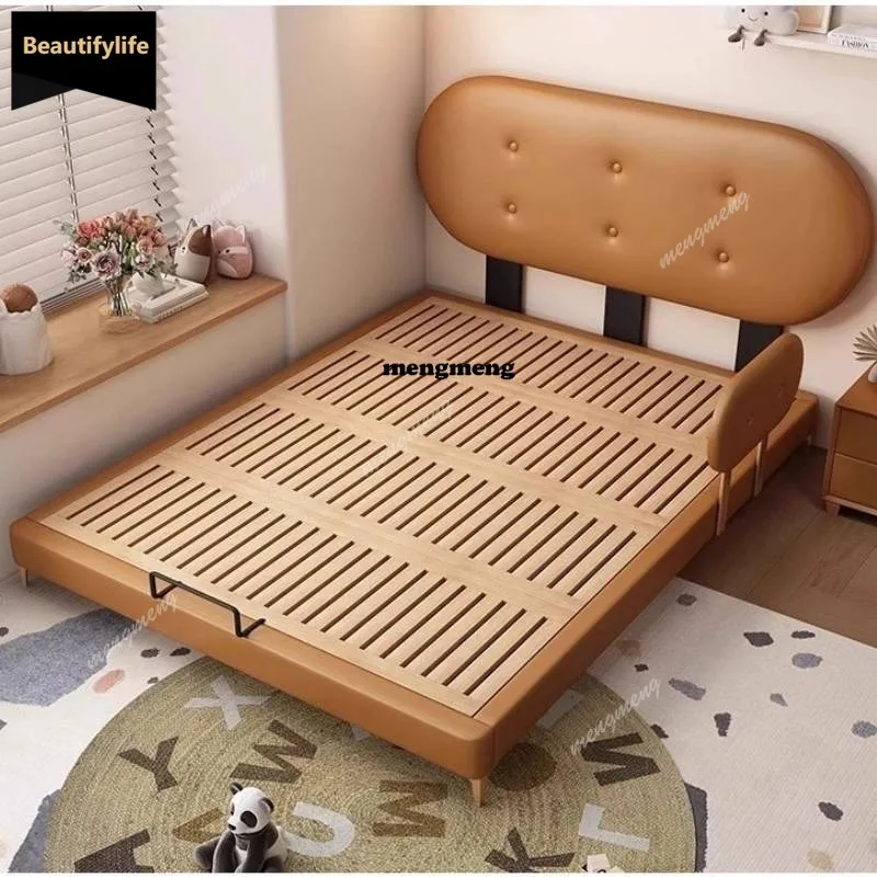 

D80 Brown Design Children Bed Drawer Minimalist Unique Modern Pliable Children Bed Storage Wooden Lit Cabane Enfant Furniture Ho