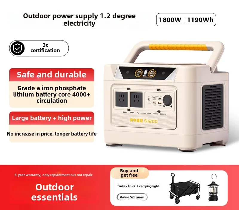 

Large capacity 1 kWh 220V outdoor mobile power portable battery