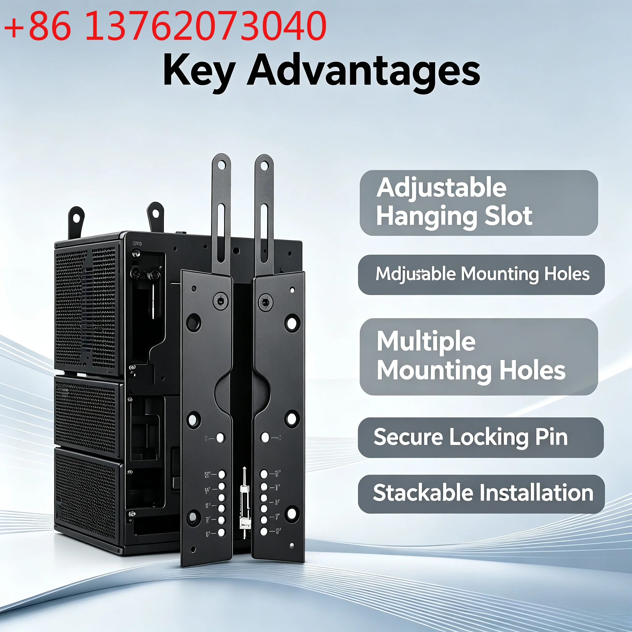 Aluminum Linear Array Speaker Hanging Bracket, Professional Aluminum Profile Hanger Accessory for Line Array Audio Cabinet