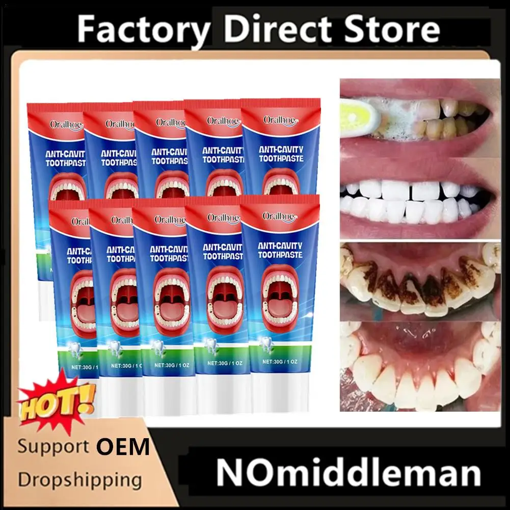 

10Pcs Anti Decay Toothpaste Dental Caries Repair Cream Decay Protect Teeth Remove Plaque Toothache Relieve Periodontitis Protect