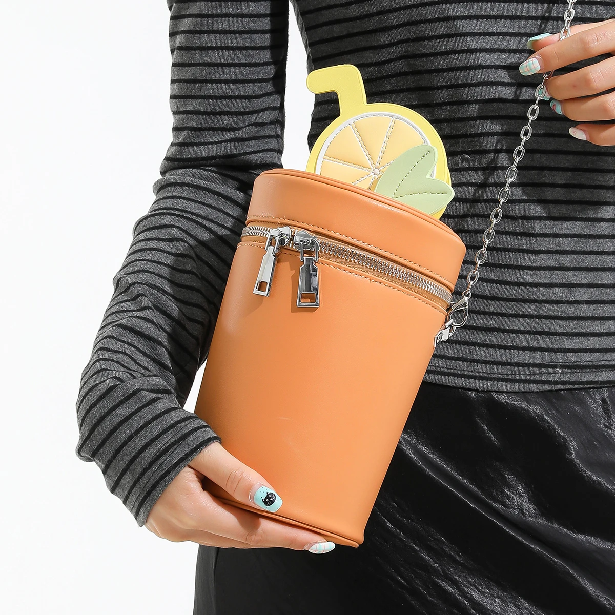 الإبداعية برميل حقيبة كروسبودي التصحيح شفافة دمية عرض صغيرة بولي Pu دلو حقائب المرأة الصيف موضة سلسلة الكتف حزم #3