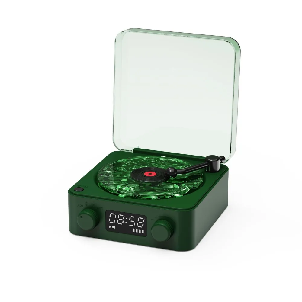 KW03 Water Ripple Record Speaker Light Sleep Aid White Noise Bluetooth 5.0 Retro Bluetooth Speaker TF Card Player