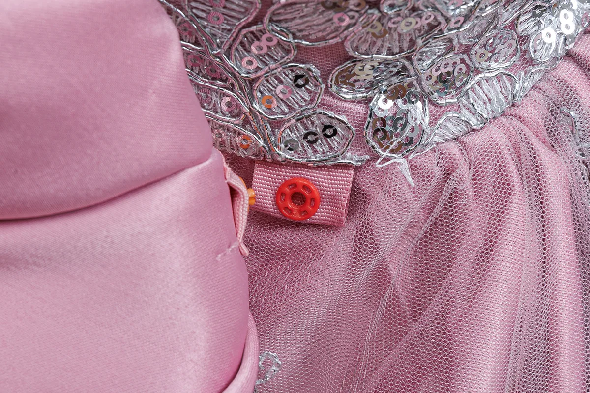 Kleid für Babys und Kleinkinder zum 1. Geburtstag, besticktes Spitzen-Prinzessinnenkleid, Blumenmädchen-Hochzeitskleid, besonderes festliches formelles Kleid für Babys – Detail 14