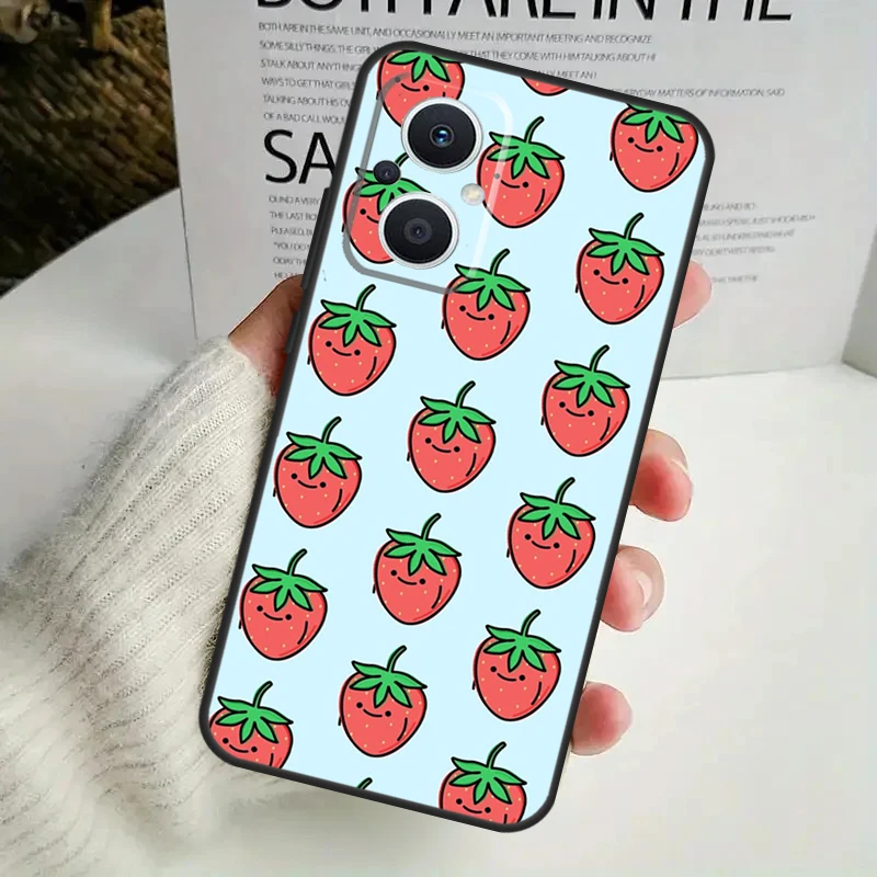 Cute Strawberry Case For OPPO Reno 11F 10 Pro 4 5 6 7 8 Lite 4Z 5Z 8T OPPO Find X6 X5 Pro X2 X3 Neo Cover image 4