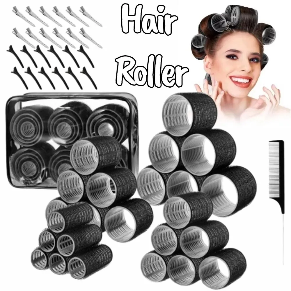 

50Pcs 4 Sizes Rollers Self-Grip Hair Rollers Set DIY Lightweight Curly Hair Roller Heatless Hair Partition Clip