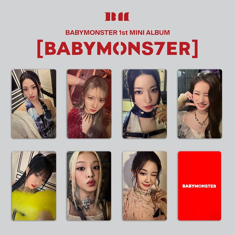 7pcs/set KPOP Babymonster Photocard RUKA PHARITA ASA Small Cards AHYEON RAMI RORA Lomo Cards CHIQUITA Monster VCE Fans Gift