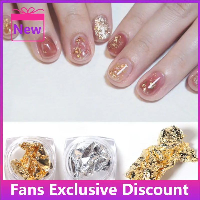 Hot Sale Nail Foils Gold Silver Irregular DIY Aluminum Nail Stickers Manicure Glitter Gel Polish Professional Nail Decorations