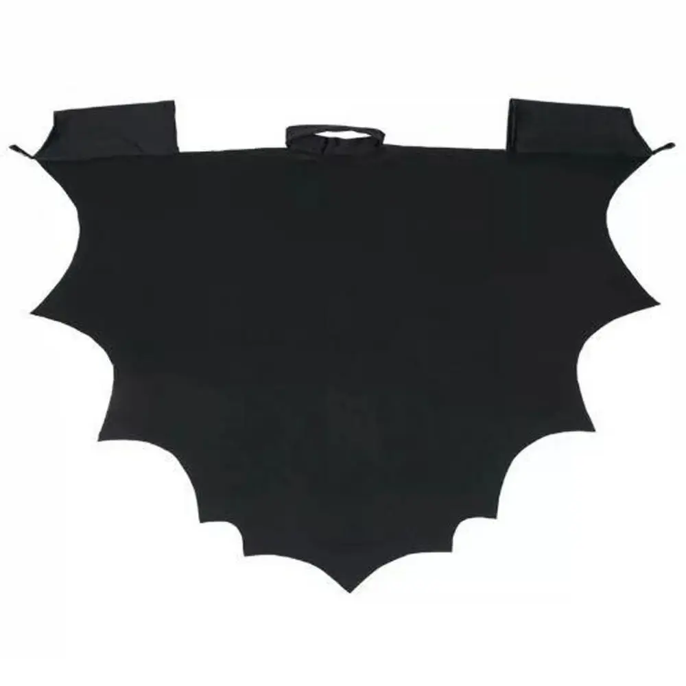 2024 Halloween Unisex Kids Cosplay costume Bat Cape Overall Black Batwing sleeve Hooded Cloak Cute Stage costume for children