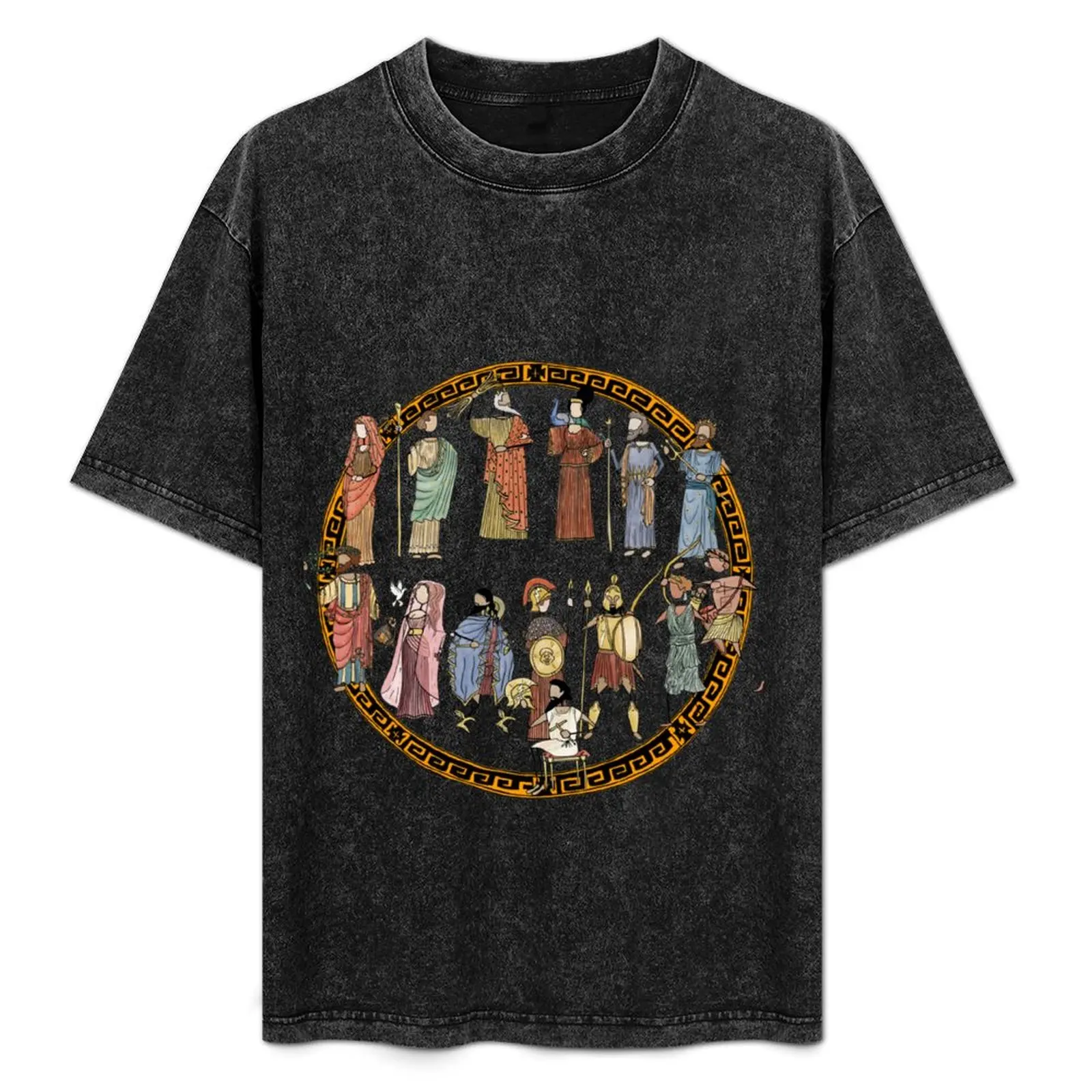 Cómics de la Mitología Griega - Los Olímpicos en Color! Con tondo. Camiseta informal de manga corta para uso diario