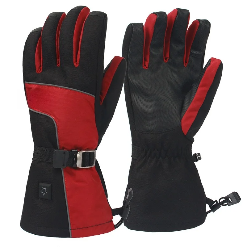 

Winter new pull skiing, snowboard outdoor windproof, thickened, rechargeable warm, riding gloves