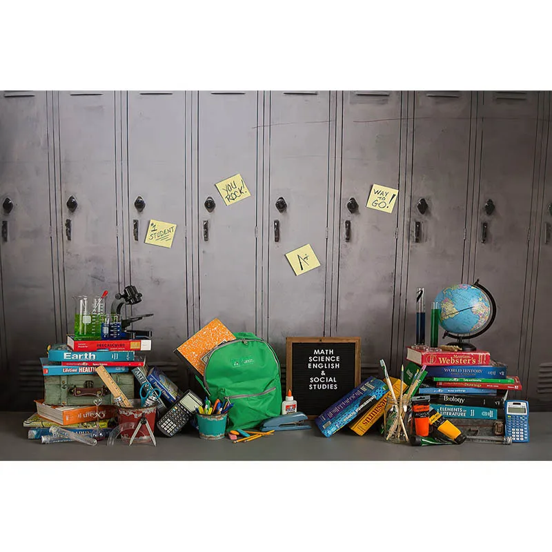 School Lockers Backdrops For Photography Back to School Photocall Children Students Portraits Photo Backgrounds Studio Props