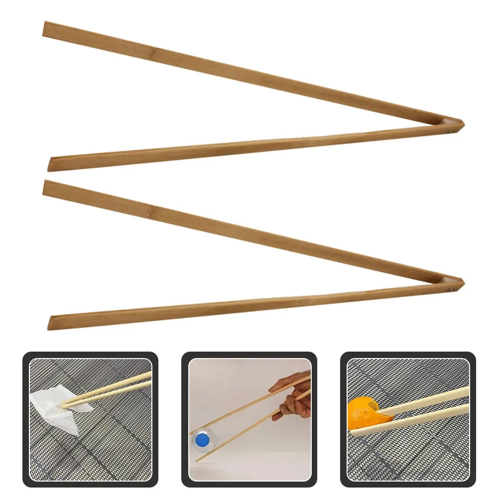 

2Pcs Long Bamboo Trash Grabber Picker Rubbish Clamp Outdoor Cleaning Litter Pickup Tool Trash Picker Grabber Pickup Sticks
