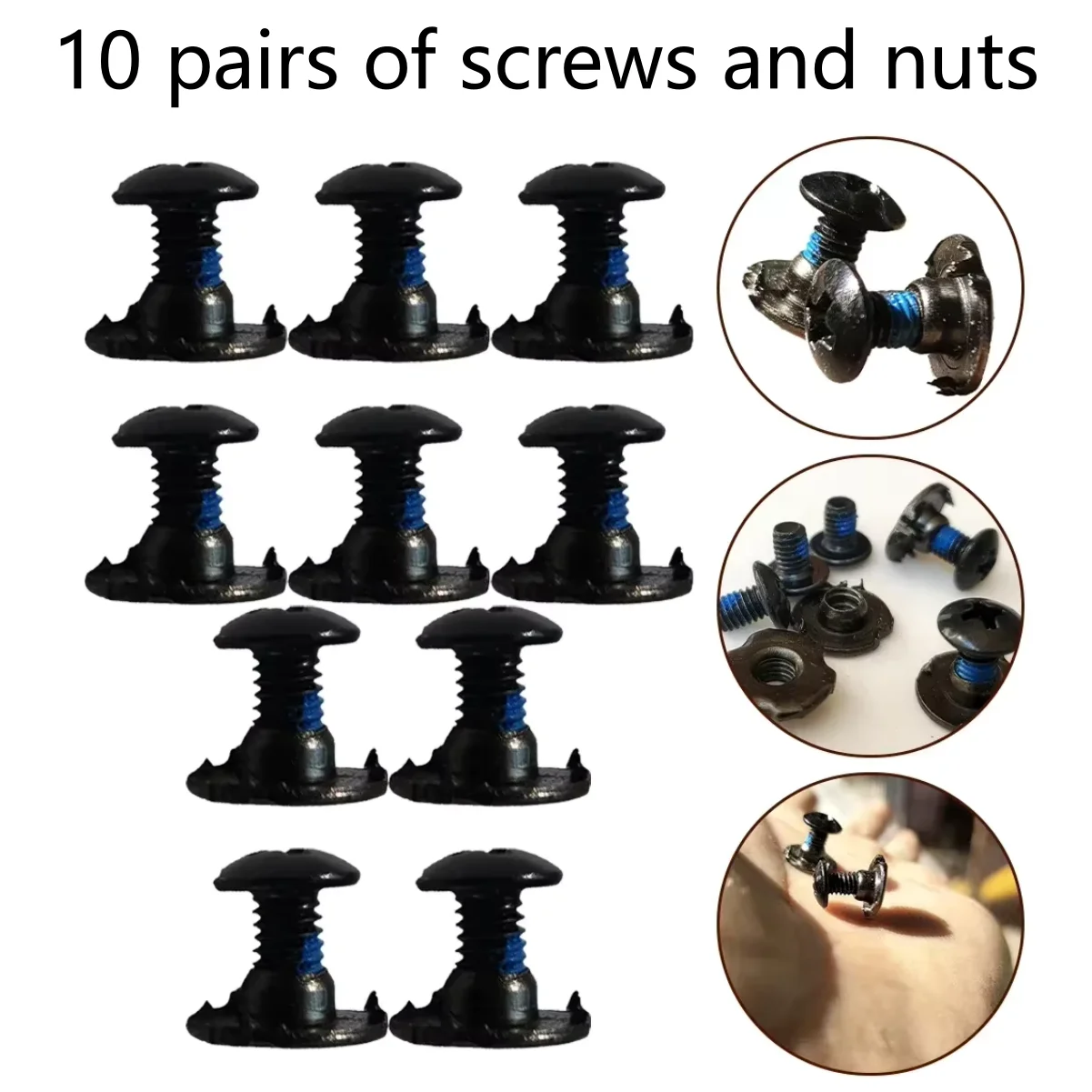 

10Pairs Skate Shoes Screws Inline Roller Skate Replacement Repair Mounting Screws Nut Bolt Part Skate Screw Fittings