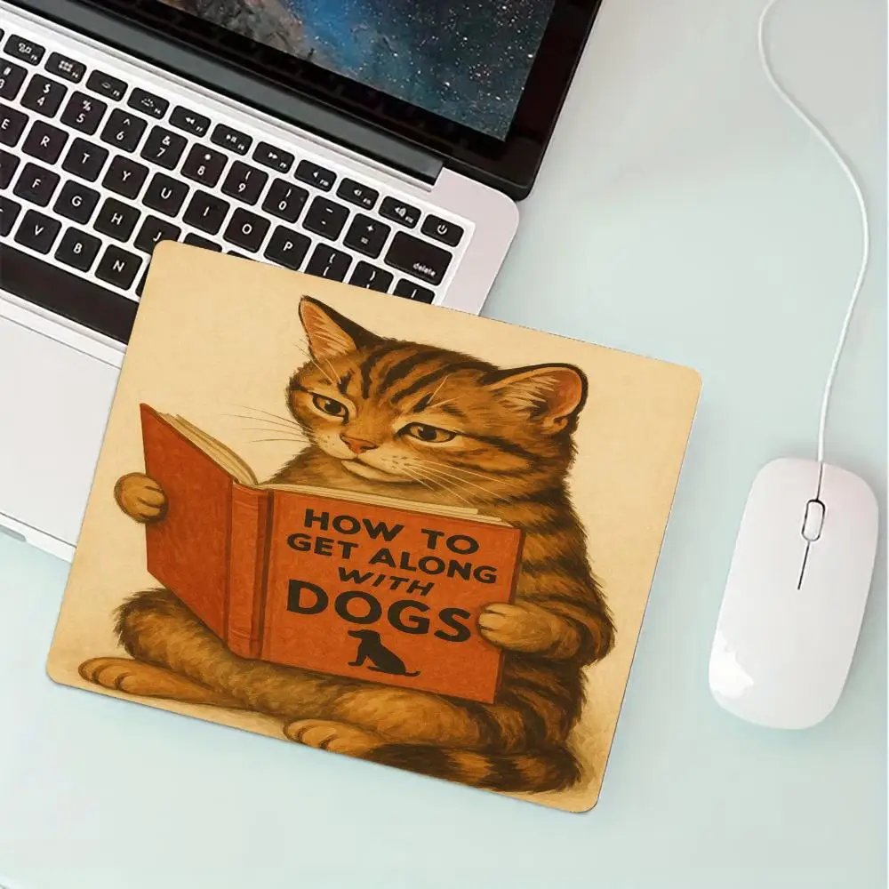 

Reading Cat Art Mouse Pad Large Computer Office Game Table Mats samll Rubber Anti-slip Gaming Keyboard Mousepads Long Desk Pads