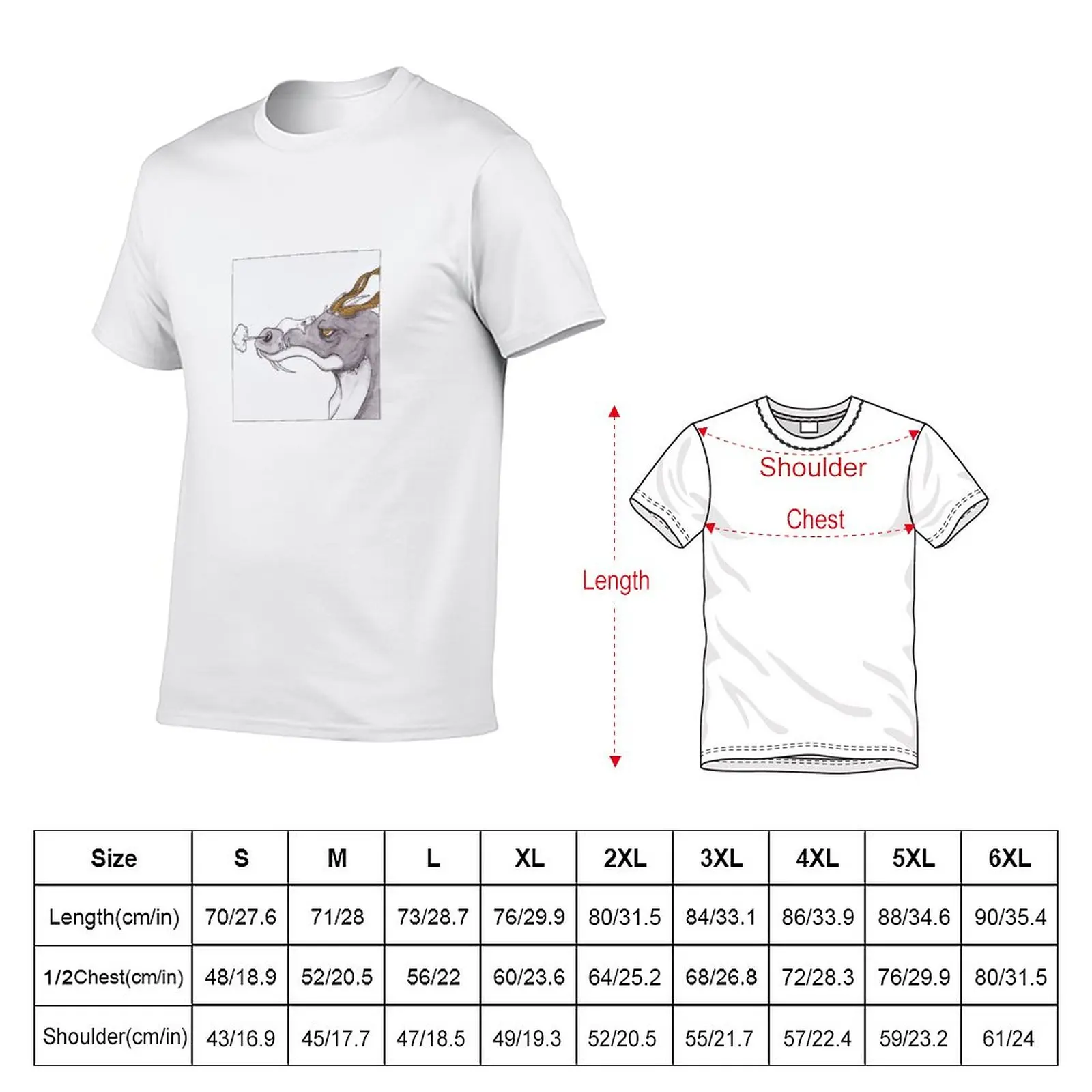 New The Dragon and the Rat T-Shirt korean fashion boys animal print shirt vintage clothes mens t shirt graphic