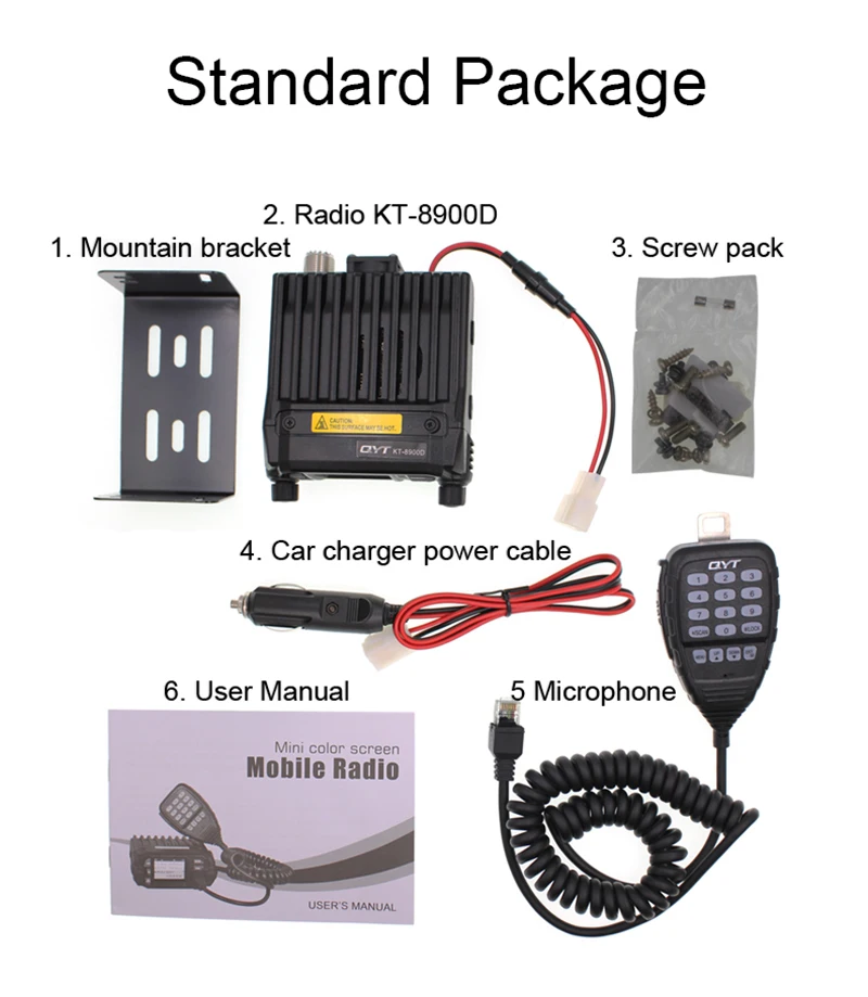 Imagem -05 - Qyt-mini Rádio Móvel em Dois Sentidos com Antena Transceptor fm Quad Display Kt8900d 25w 136174 e 400480mhz Kt8900d