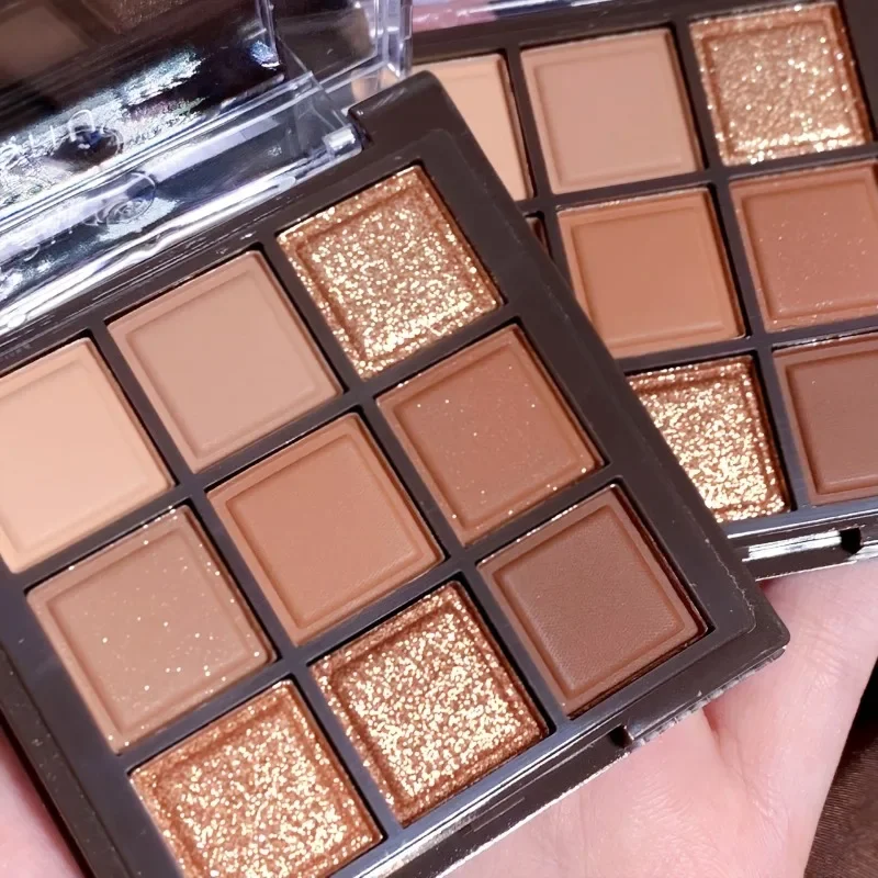 Mocha Chocolate-Paleta de Sombra de 9 Cores, Matte, Perolado, Acabamento Brilhante, Maquiagem, Sombra, Marrom, Cor Nua, Tom