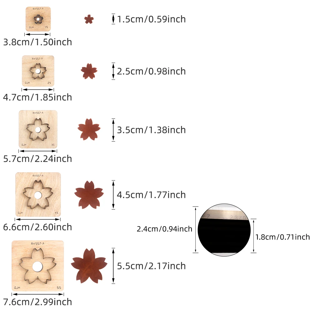 Picture 6: 1Pcs Precision Faux Leather Cutting Die - Sakura Flower Petal Die Cutting Tool,Sharp & Durable Craft Tool for DIY Leatherworking