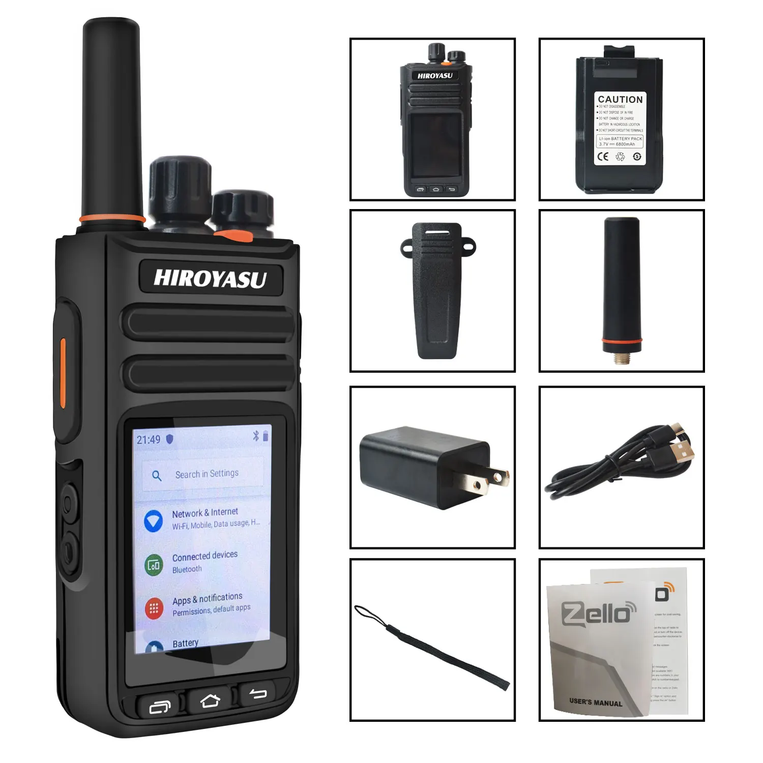 Hiroyasu HI-B8 2G 3G 4G LTE red celular WIFI PoC FM Walkie Talkie 2GB + 16GB Android9.0 llamada telefónica GPS 2,4 \